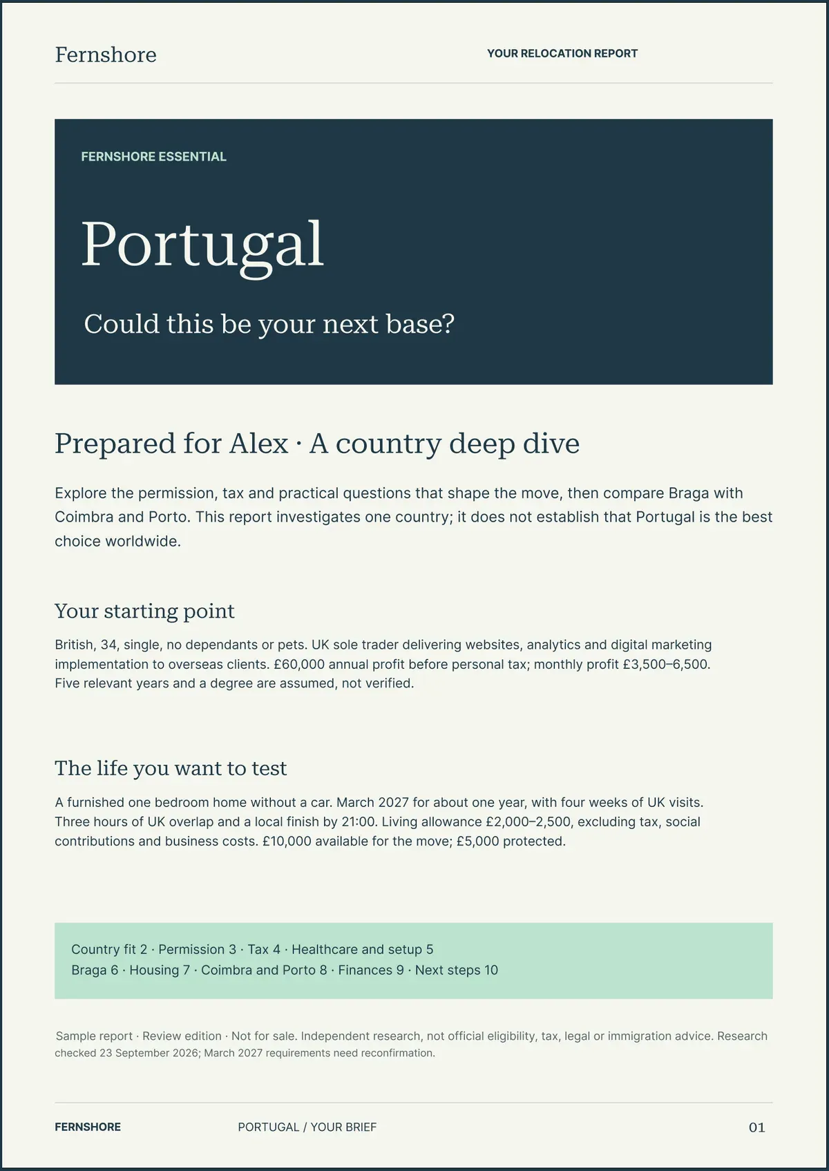 Page 1: Portugal. The text of this page follows the image.