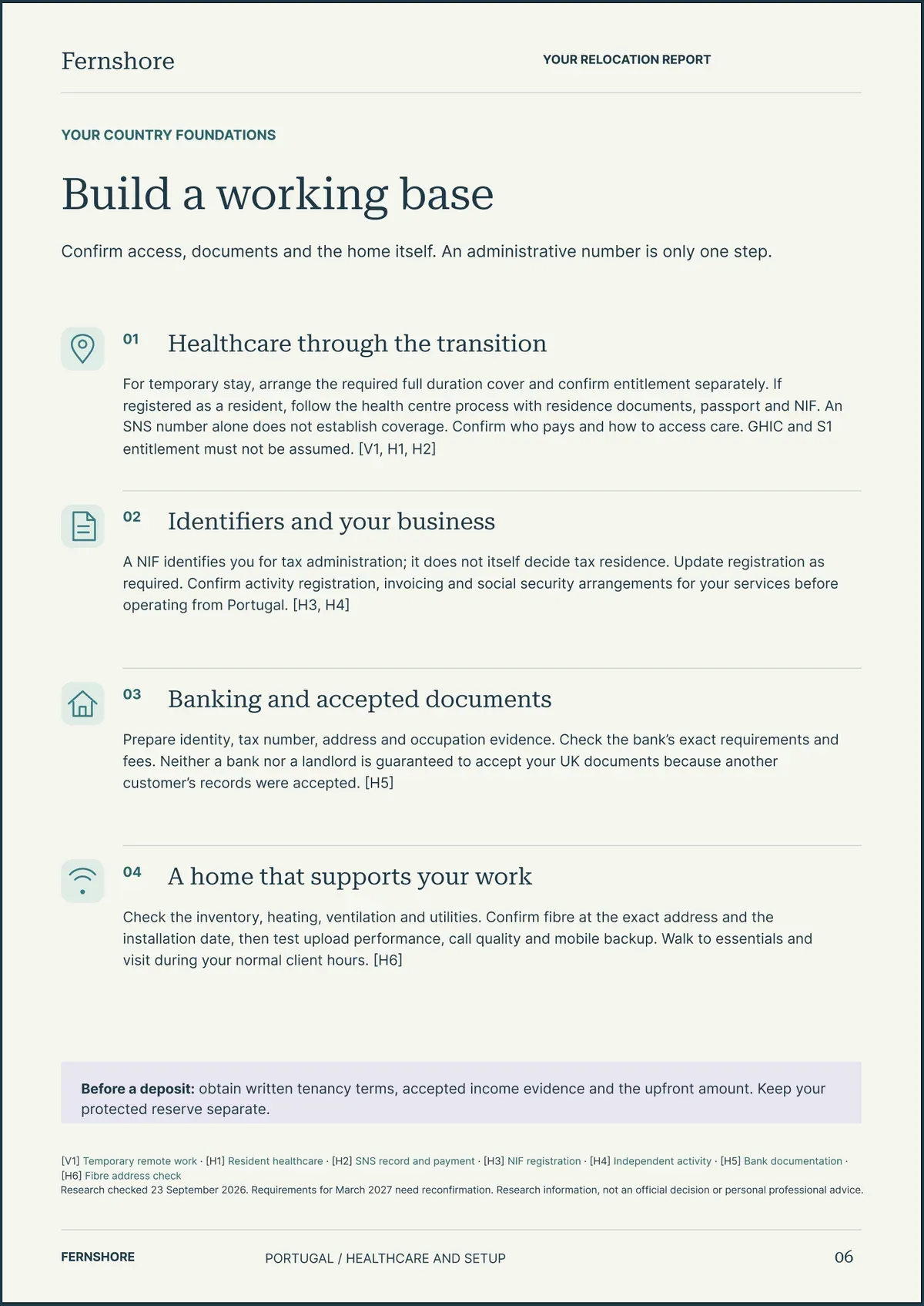 Page 6: Build a working base. The text of this page follows the image.