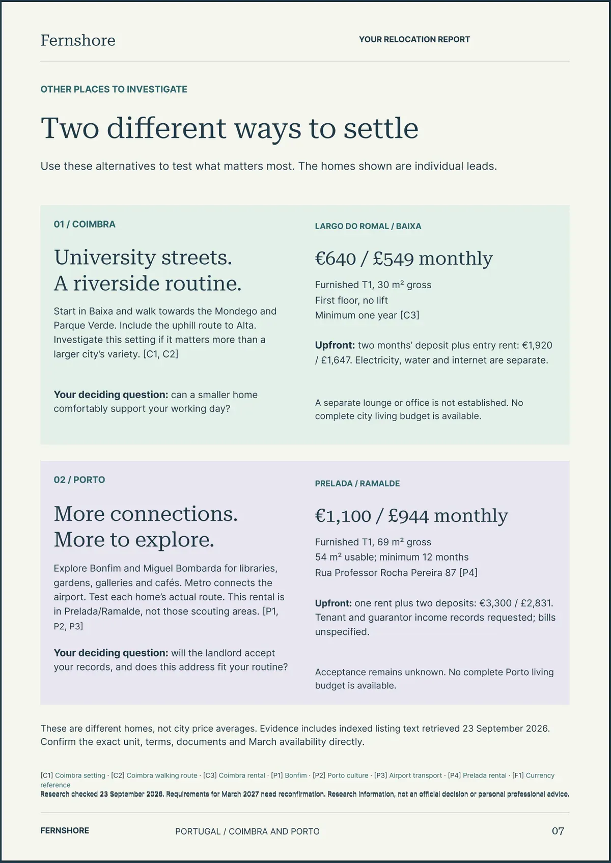 Page 8: Two different ways to settle. The text of this page follows the image.