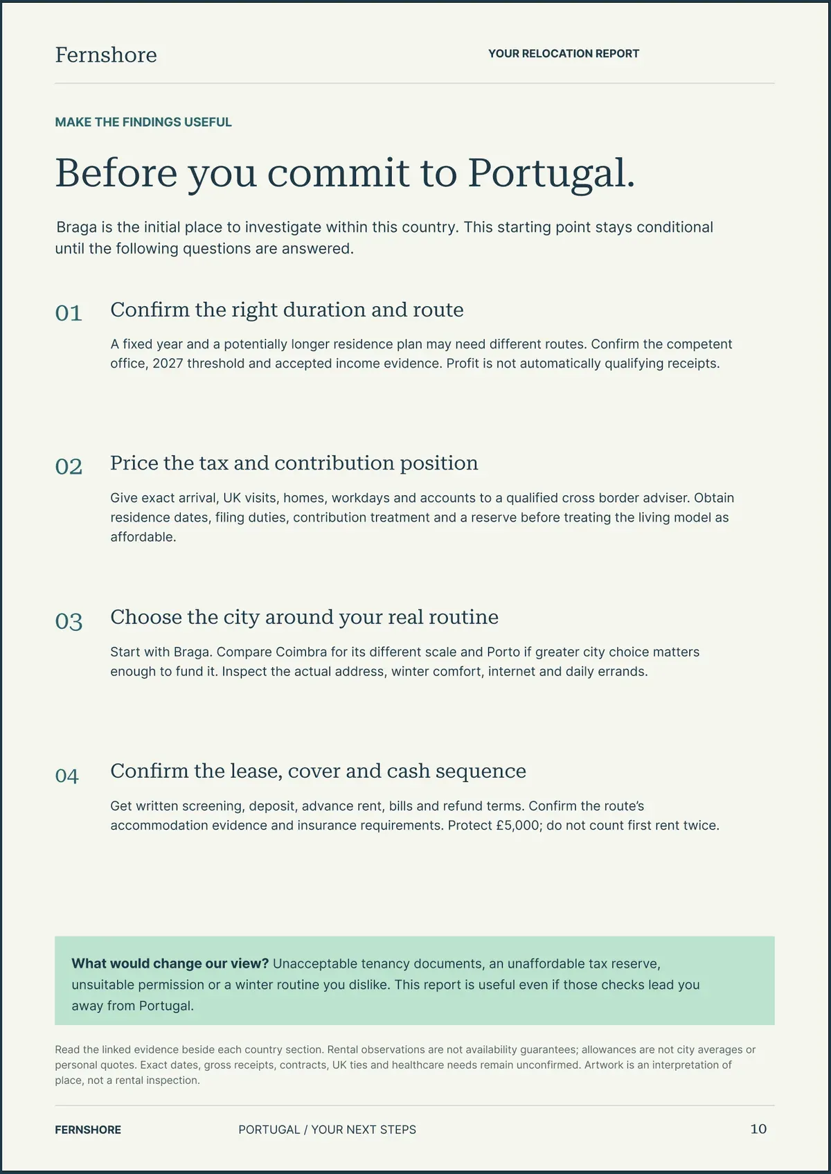 Page 10: Before you commit to Portugal.. The text of this page follows the image.