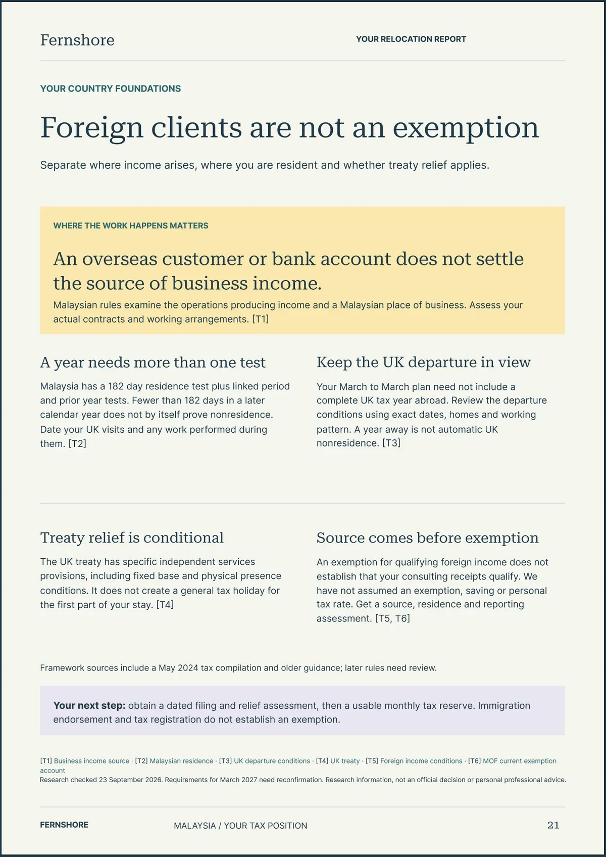 Page 21: Foreign clients are not an exemption. The text of this page follows the image.