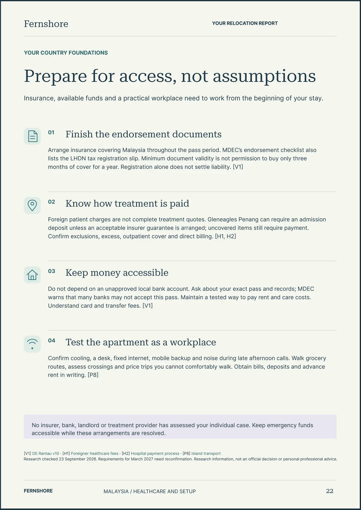 Page 22: Prepare for access, not assumptions. The text of this page follows the image.